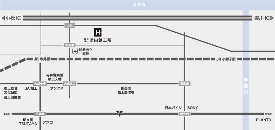 浜田鉄工所の地図